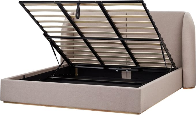 MONESTIER - Tweepersoonsbed - Taupe - 180 x 200 cm - Polyester