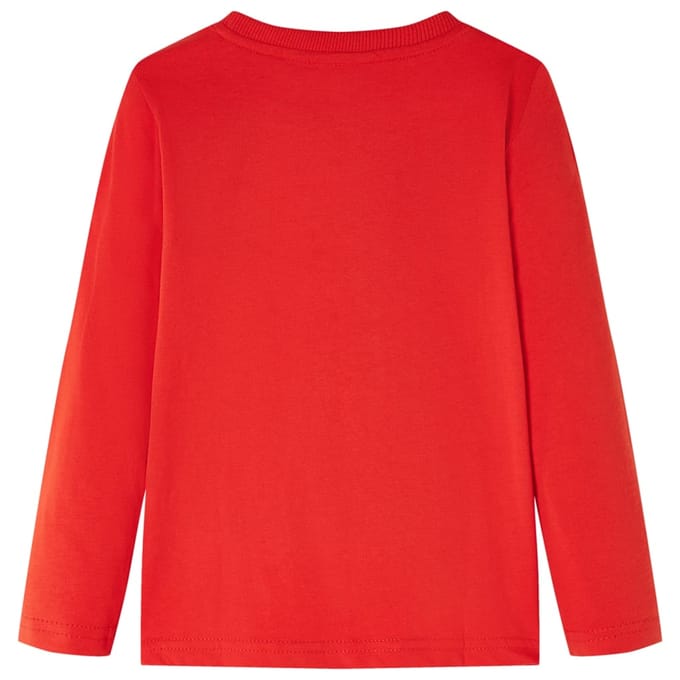 vidaXL - Kindershirt - met - lange - mouwen - 128 - rood