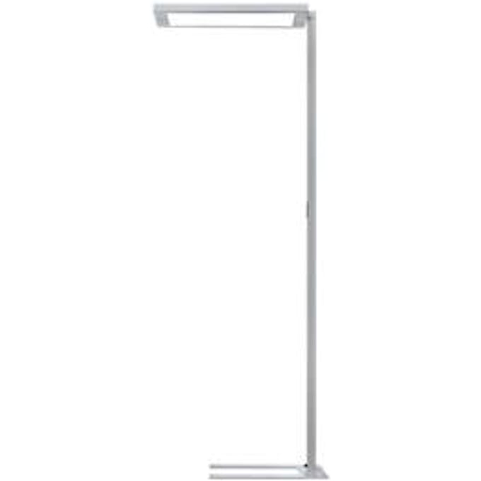LED-vloerlamp Waldmann LAVIGO, 112 W, 15250 lm, 4000 K, dimbaar, multifunctionele drukknop, bewegings- & daglichtsensor, direct/indirect licht, zilver
