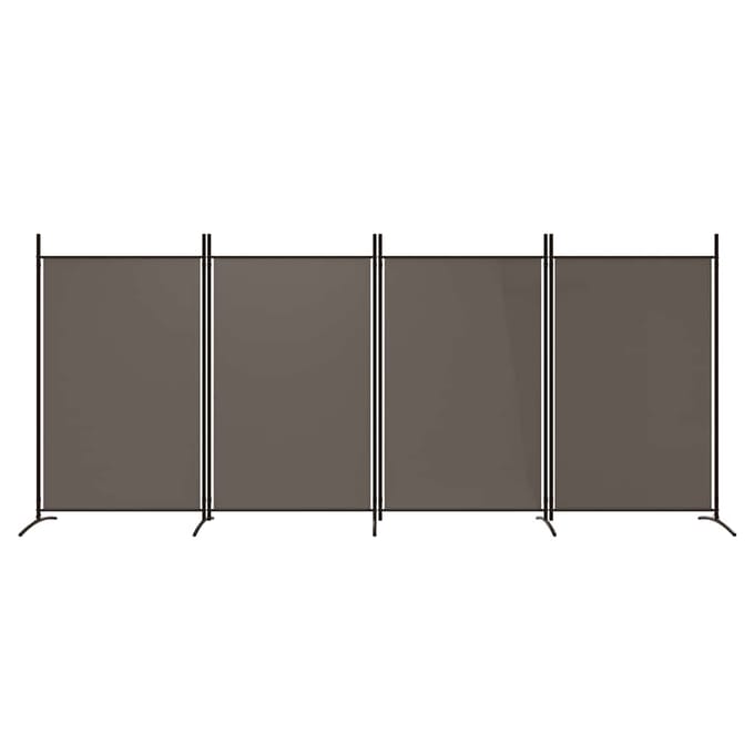 vidaXL - Kamerscherm - met - 4 - panelen - 346x180 - cm - stof - antracietkleurig