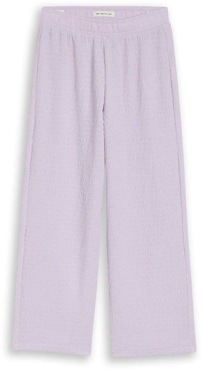 Tom Tailor - Wide leg broek met structuur - Maat 98 - cool lilac