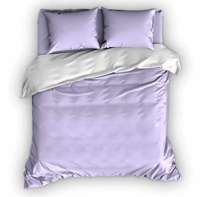 Satin d'Or Reverso Dekbedovertrek - Extra breed - 260x200/220 cm - Lila/Wit