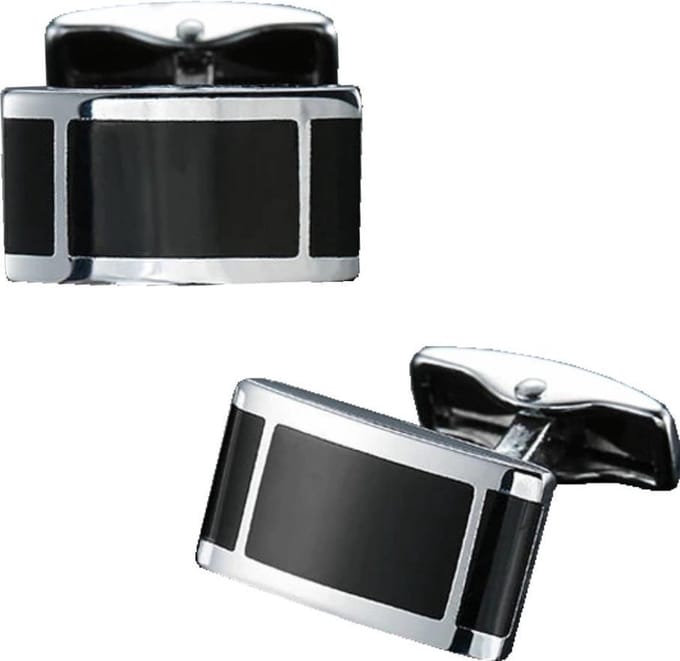Fako Bijoux - Manchetknopen - Monastir - Zwart - 20x10mm - Zilver/Zwart