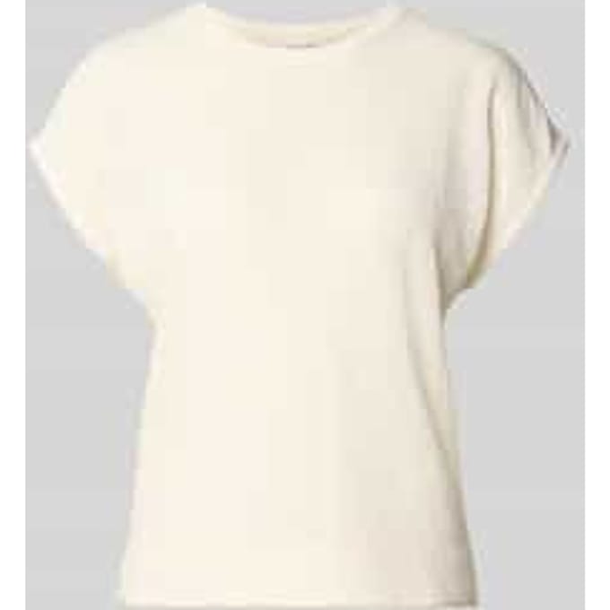 T-shirt met structuurpatroon en ronde hals