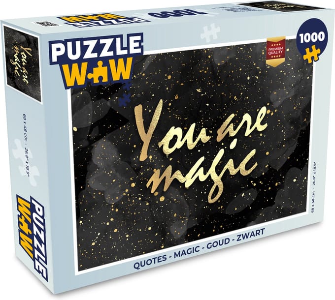 Puzzel Quotes - Magic - Goud - Zwart - Legpuzzel - Puzzel 1000 stukjes volwassenen