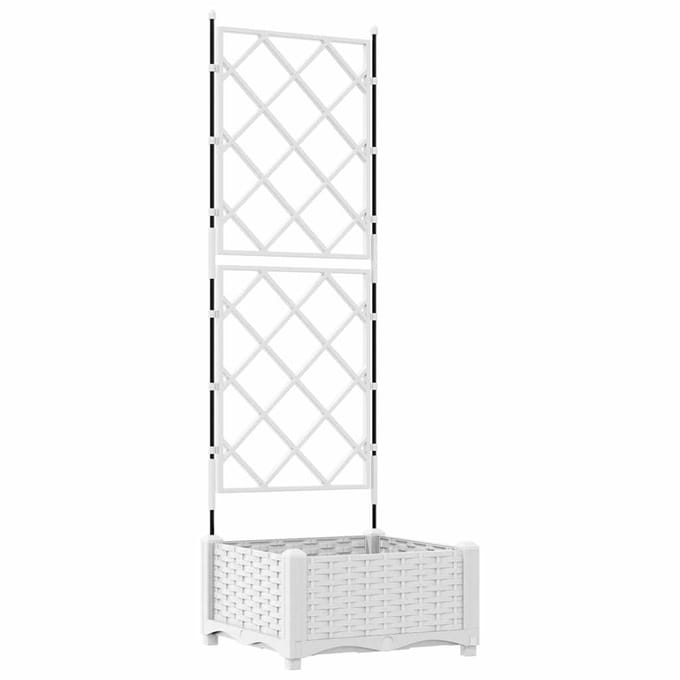 vidaXL - Plantenbak - Wit - 40 - x - 40 - x - 125,5 - cm - PP