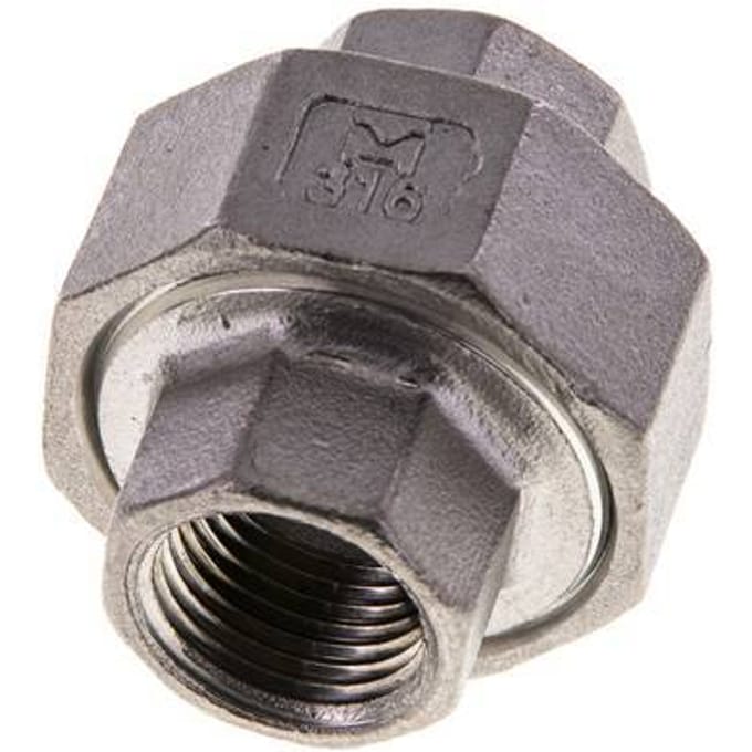 3/8'' NPT RVS Borstnippel 3-delig met Conische afdichting 16 Bar