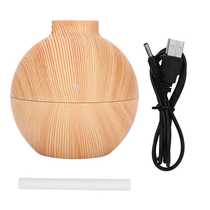 Mini diffuseur d'huiles essentielles LED USB 130 ml, humidificateur d'air pour bureau beige