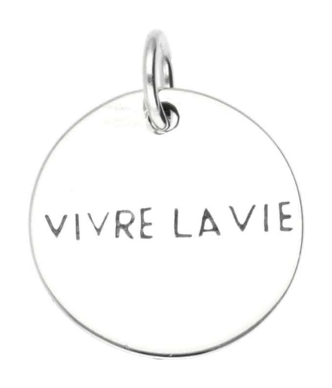 Zilveren Vivre la vie kettinghanger