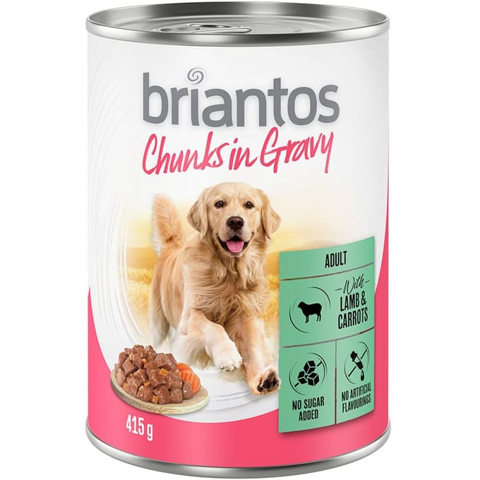 Voordeelpakket Briantos Chunks in Gravy 24 x 415 g - Lam en Wortel