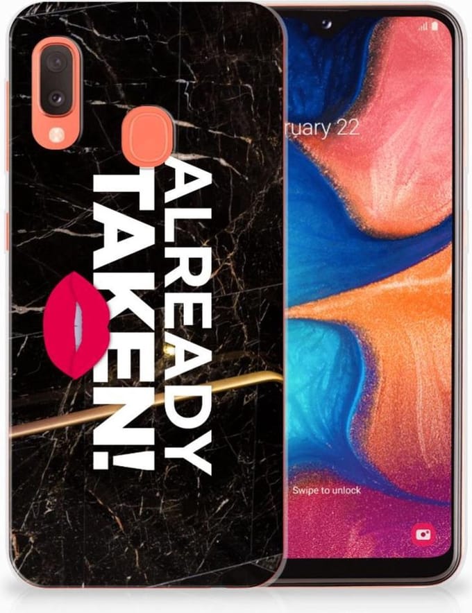 Samsung Galaxy A20e Siliconen hoesje met naam Already Taken Black