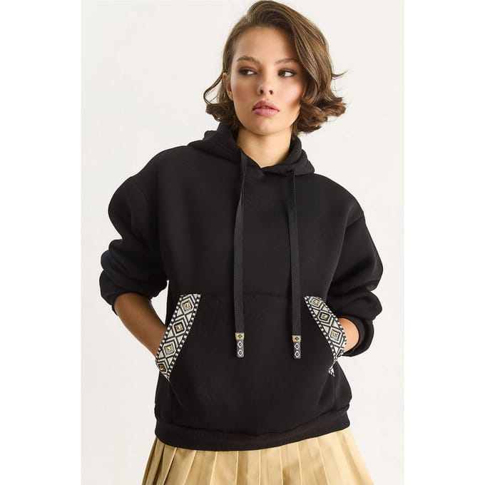 Hoodie met Relaxed Fit Acryl Sweatshirt