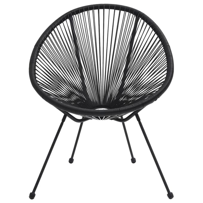 Vidaxl Tuinstoelen Maan, 2 Stuks, Rotan, Zwart