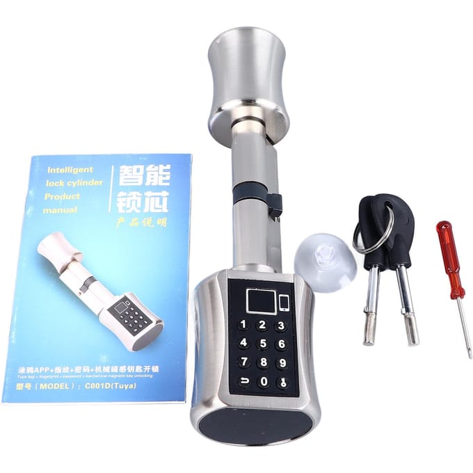 Serrure d'empreinte digitale Bluetooth Fiable Sûre Robuste pour Tuya Smart Serrure à mot de passe avec 2 clés pour Bois gray
