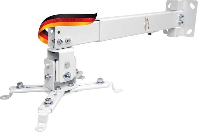 Projector Plafondbeugel | Universale Muurbeugel | Draaibaar en Zwenkbaar | Max. 20 kg | Wit