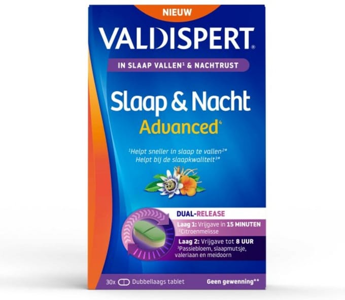 Valdispert Slaap & Nacht Advanced - 2 x 30 tabletten - Voordeelverpakking