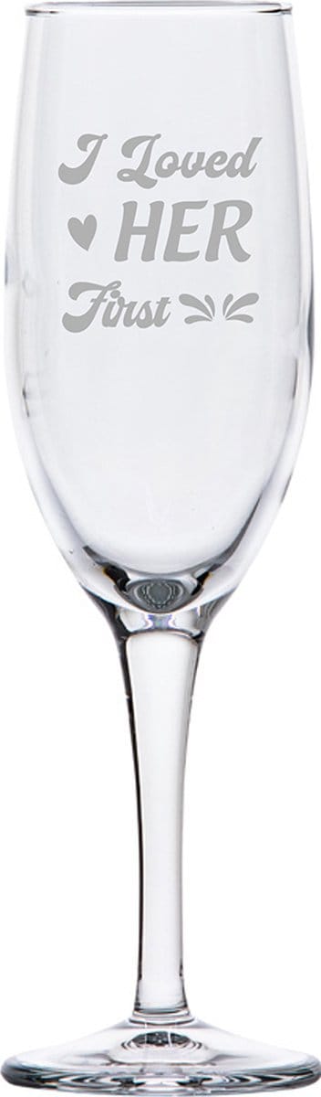 Gegraveerde Champagneglas 16,5cl I loved her first