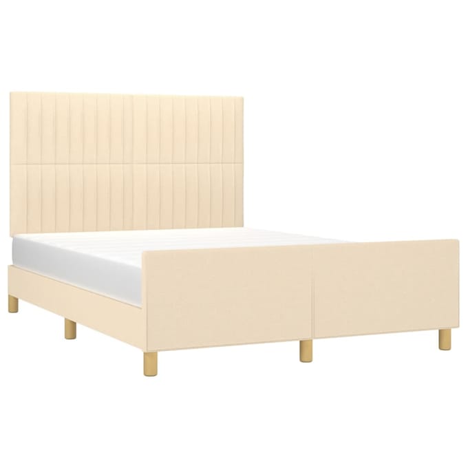 vidaXL - Bedframe - zonder - matras - stof - crèmekleurig - 140x200 - cm