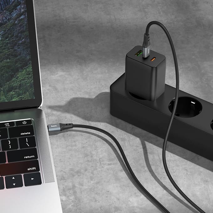 Hoco X86B Usb-C naar Usb-C kabel Zwart 1 meter 60W
