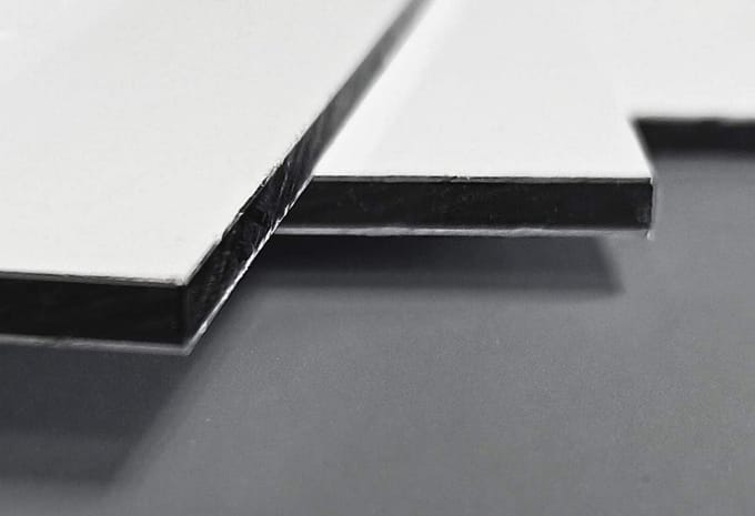 Aluminium Composite Plaat - Sandwichpaneel Dibond - Modelbouw Knutselen - Lichtgewicht Weerbestendig - 21x297 cm 3mm - Wit