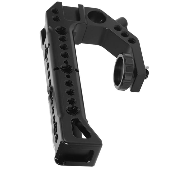 Universele Camera Hefhandgreep Aluminiumlegering met 4 Cold Shoe Mount 14 38 Inch Schroefgat black