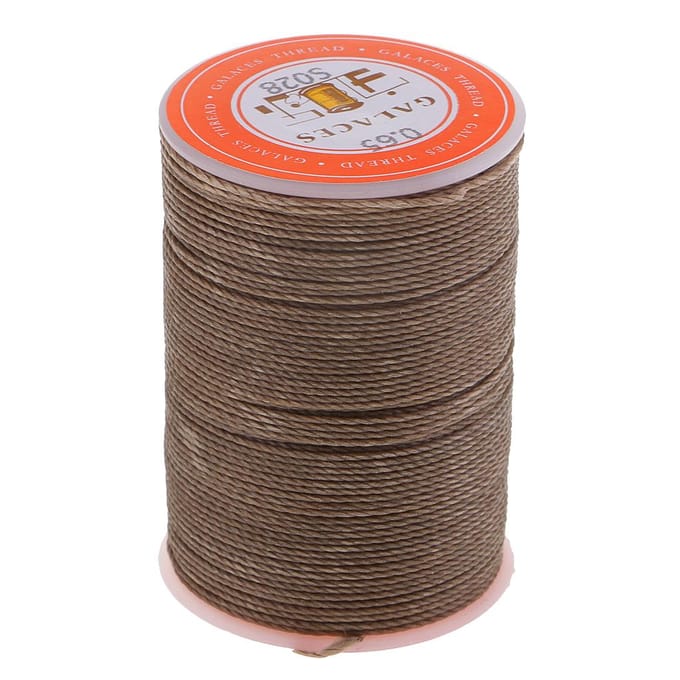 Leer naaien gewaxt polyester koord draad hand stiksel ambachtelijk donkergrijs 0.65mm koffie