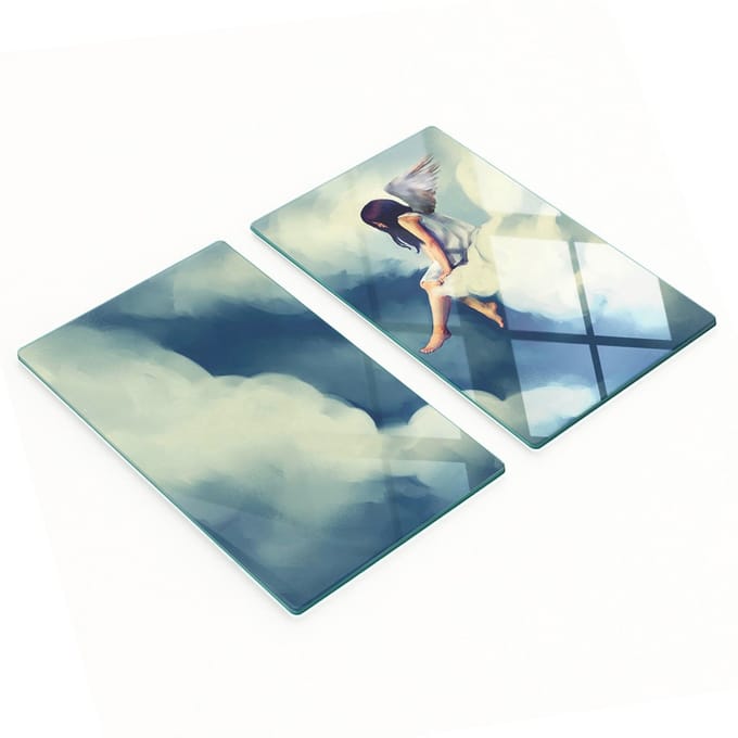 Multifunctionele decoratieve keukenplanken van gehard glas in de vorm van een engel, 2x30x52 cm