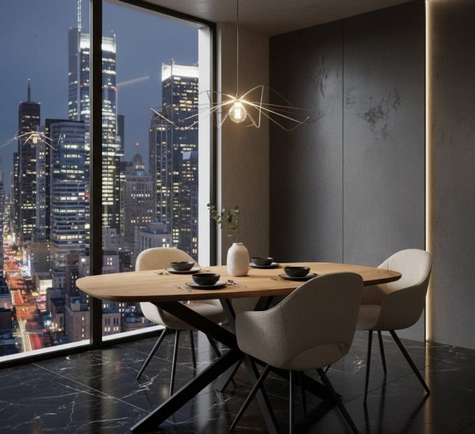 Eettafel Acaciahout Naturel Rond 150 - Zwart - Novihome