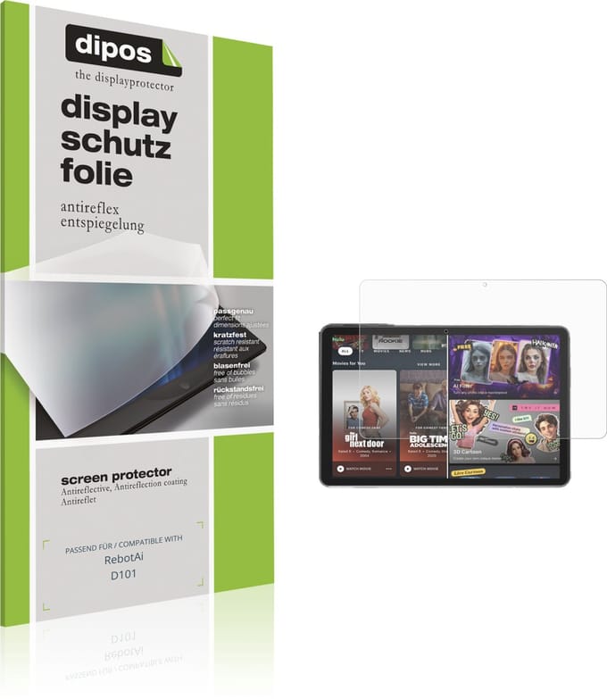 dipos – 2x Matte Beschermfolie geschikt voor RebotAi D101 | Krasbestendige & antireflecterende Screenprotector Ultra-Thin