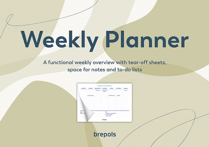 Brepols Weekly Planner [1.890] - Ongedateerd - Engels - 29.7 x 21 cm - Groen