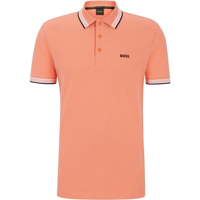 Boss Herenpoloshirt ‘Paddy’ met contrasterende boorden (Rood)