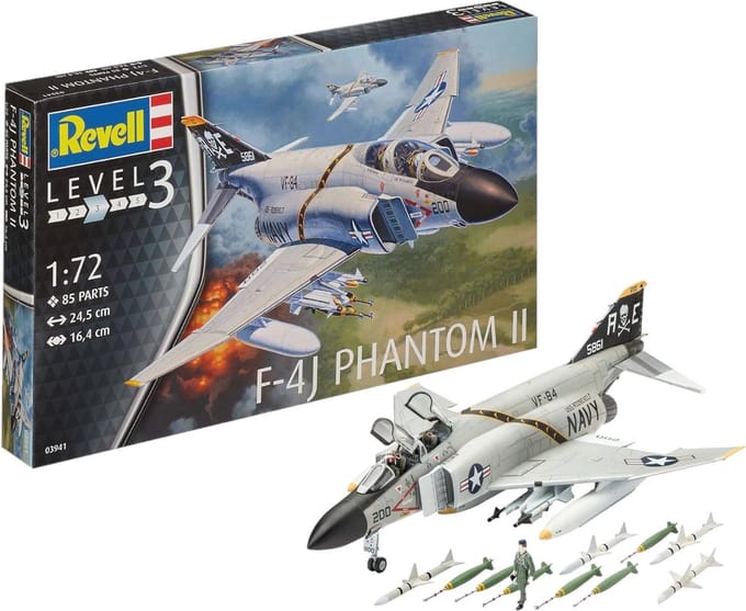 Modelbouwpakket Vliegtuig 1:72 - F-4J Phantom II - Gedetailleerde Replica Niveau 3