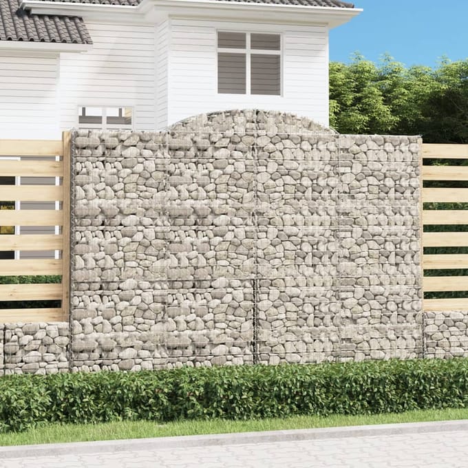 vidaXL - Schanskorf - gewelfd - 300x50x220/240 - cm - gegalvaniseerd - ijzer