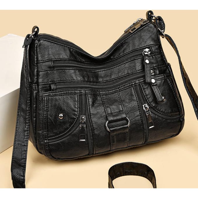 Middelbare leeftijd Moedertas Crossbodytas Nieuwe Trendy Veelzijdige Mode Eénschouder Dames Multi-component Zachtleren Tas