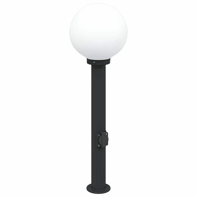 vidaXL Bolderarmatuur met stopcontact 80 cm Zwart IP44