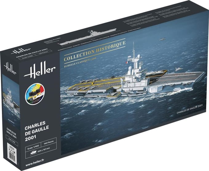 Heller Modelbouwpakket Schepen - 57072 Charles De Gaulle Ship - Starter Kit Plastic - 1:400 - Modelbouw