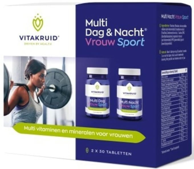 Vitakruid Vrouw Sport Multi Dag Nacht - 60 tabletten