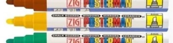 Securit Zig Posterman waterbestendige stift - geel - 2 mm - medium