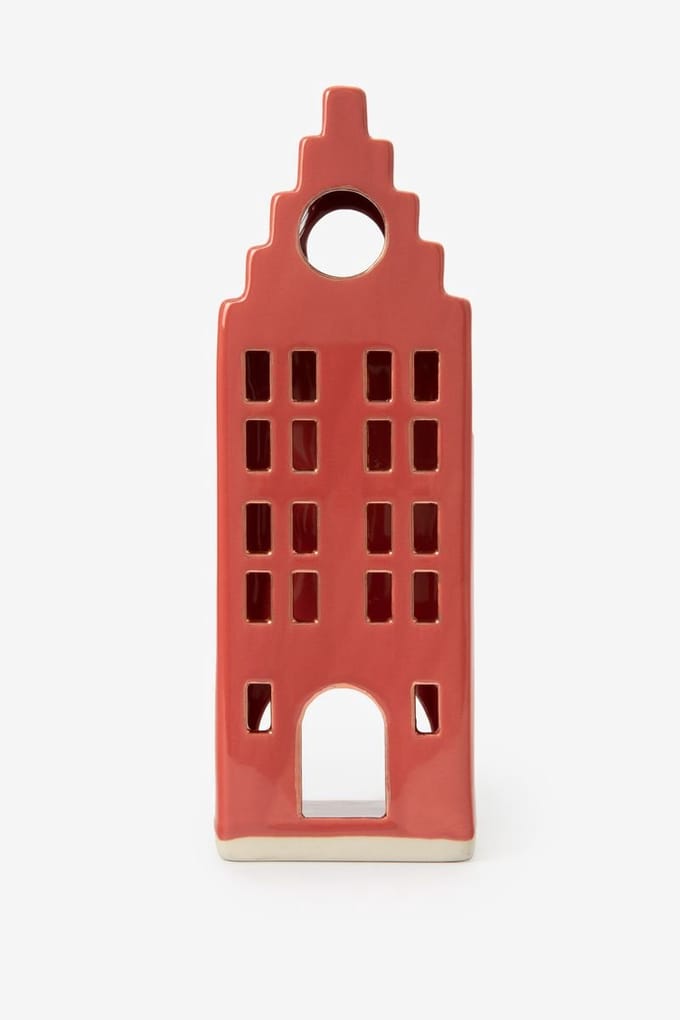 Sissy-Boy - Rood waxinelichthouder huisje met trapgevel