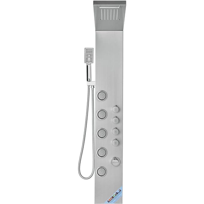 Système de panneau de douche, 4 modes de douche Panneau de douche Tour, Pluie, Cascade, 5 Jets de massage pour tout le corps et Douchette à main 3 réglages avec 59
