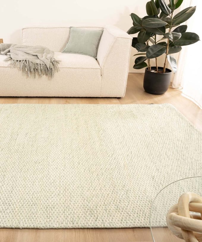 Wollen vloerkleed - Vridning mintgroen 300x400