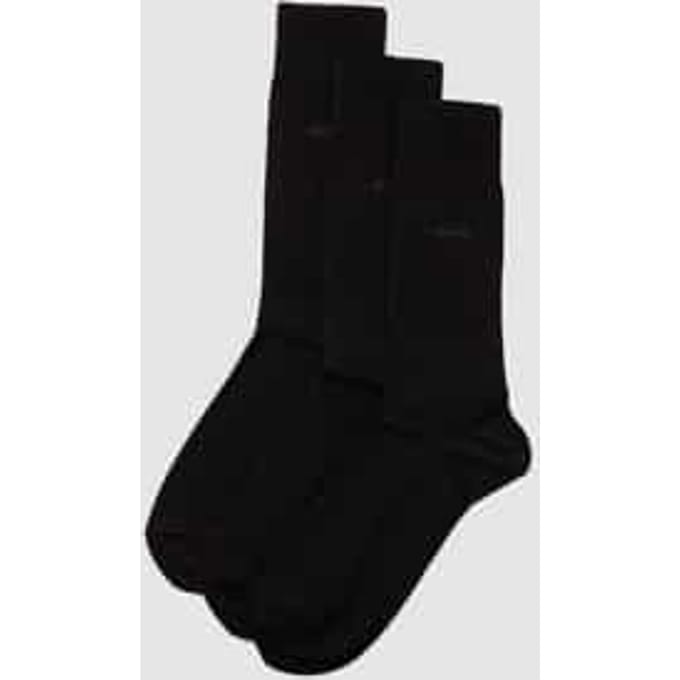 BOSS regular socks (3-pack) - herensokken katoen - zwart