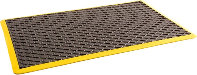 Rubbermagazijn - Anti vermoeidheidsmat - Zwart/geel - 90x60cm - Werkplaatsmat