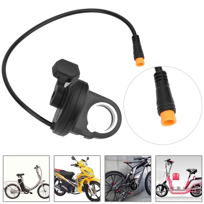 108x L E-bike Links Elektrische Snelheidsregulerende Duimgashendel Handvat Waterdichte Connector wit