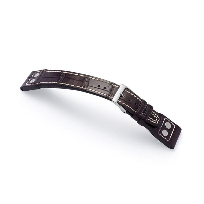 Alligator horlogeband 22/18 mm Mocha M