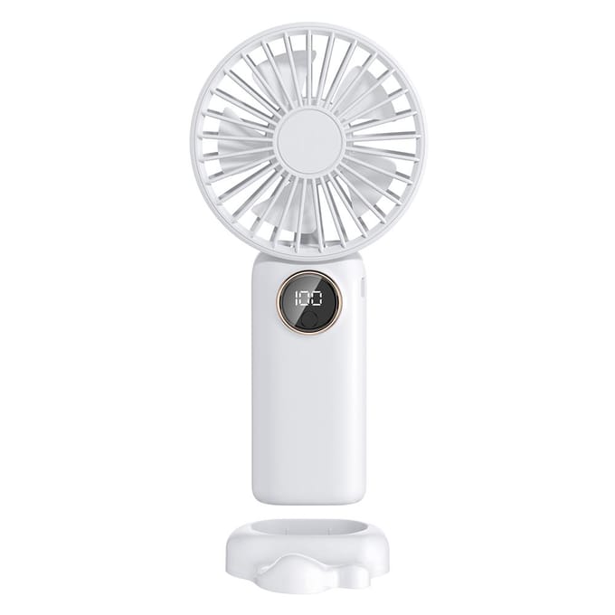 Draagbare Ventilator Mini Handheld Elektrische Ventilator Ondersteunt 5 Instelbare Windsnelheden Stille Werking Aangedreven door wit
