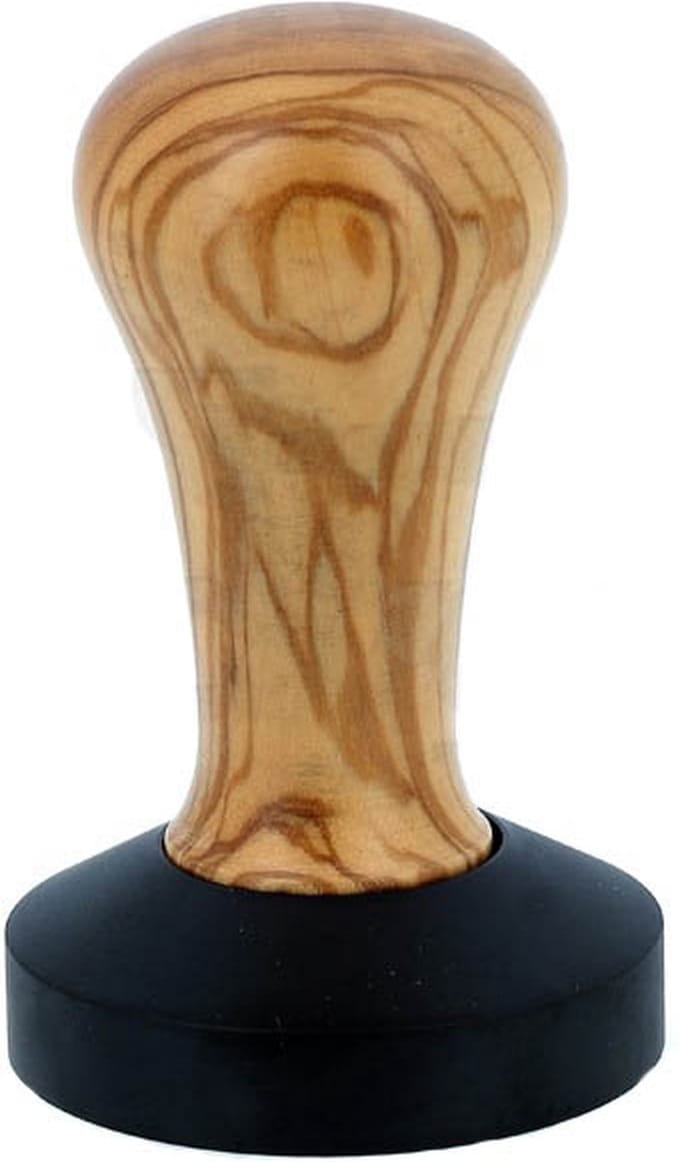 BaristaPro Koffie Tamper - Olijfhout - Teflon Flat Base - 58,5mm