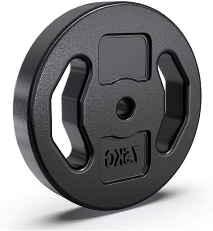 Halterschijven Set - Gewichtsplaten - Krachttraining Thuis - Concave Handgreep Ontwerp - 7.5kg Per Stuk - Zwart