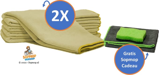 Microvezel Dweil Doek MF XXL Yellow 2 stuks - Zware Professionele Kwaliteit - 60 x 70cm