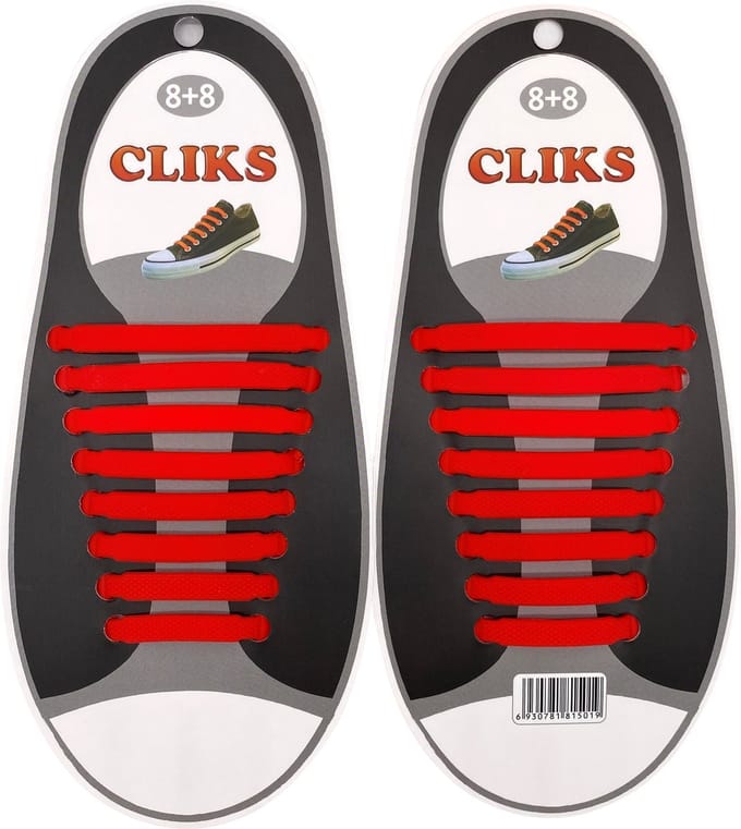 Elastische Veters Rood - Zonder Strikken - 1 Paar Schoenen - Kinderen & Volwassenen - CLIKS